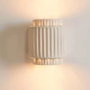יפנית ליד המיטה מנורת קיר חדר השינה ללמוד קרם לבן על הקיר שרף מנורות קיר הסלון במעבר הוואבי-סאבי דקורטיבי LED אור