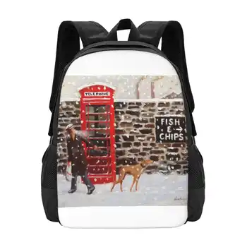 היה לך ג 'מבו נקניק אמש תבנית עיצוב Bagpack תיקי בית ספר כלב ציד שלג בחורף פיש אנד צ' יפס