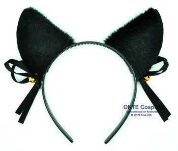 5pcs/lot אופנה המפלגה להתלבש אביזר Cat Ear עם קשת בל קוספליי לוליטה הכובעים עבור ליל כל הקדושים Hairwear שחור / לבן