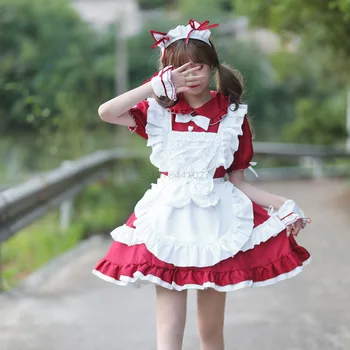 2023 היפנית עוזרת שמלה מתוק לוליטה ילדה בבית ספר מסיבה להראות אהבה לחיות Cosplay תלבושות אנימה גודל פלוס קפה מלצרית