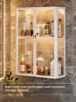 נקוב-חינם שירותים אחסון ארון אמבטיה מדפים מוצרי טיפוח, מוצרי רחצה מונה אחסון ארון אמבטיה מדפים