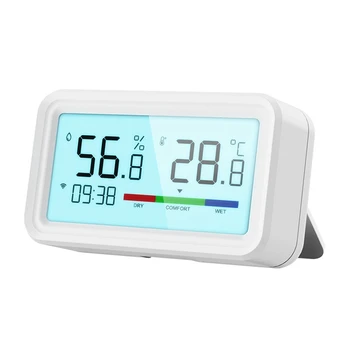 Tuya חכם Wifi טמפרטורה ולחות חיישן אלחוטי מד לחות עם LCD הביתה מרחוק הצמדה אזעקה