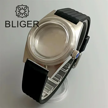 BLIGER חדש 39mm שעון התיק כיפה מצופה זכוכית/שטוח ספיר קריסטל רצועת גומי מתאים NH35 NH36 ETA2824 PT5000 תנועה
