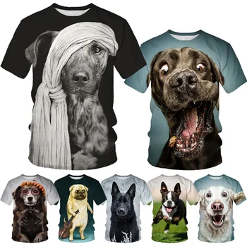 2023 אופנה הקיץ החולצה העליון ליל כל הקדושים רועה גרמני דפוס הדפסת 3D חיה כלב הדפסה חמוד היפ הופ כיף חולצות