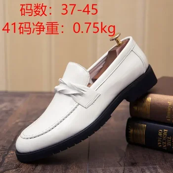 2023 האביב פנאי נעלי עור לבן. עבור גברים נעלי אופנה קוריאנית Slip-on עצלנים נעליים בריטי פרוע אנשי עסקים