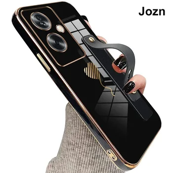 Jzon עבור Oppo A79 A2 5G טלפון למקרה בסגנון פשוט ציפוי עם רצועה בעל הכיסוי האחורי Shockproof מגן המקרים