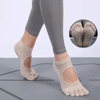 הרצפה גרביים לנשים יוגה גרביים מקצועי החלקה סיליקון פנימי כושר גרביים הרצפה גרביים לרקוד פילאטיס גרבי ספורט