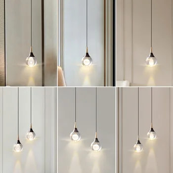 עיצוב הבית-K9 קריסטל תלוי אורות נורדי פשוט בסלון עיצוב המסעדה תאורה אביזרים למטבח נברשת תליון