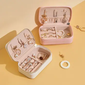 תיבת אחסון חבילת במקרה טבעת בעל עור PU תצוגת תכשיטים עגילים אחסון אחסון טבעת קופסא קופסאות תכשיטים