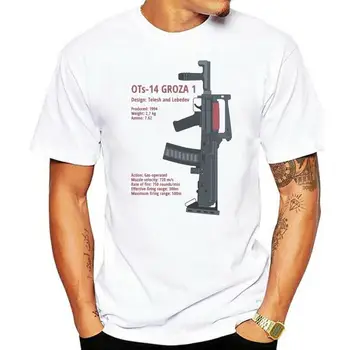 PUBG OTs-14 Bullpup רובה Groza או הצוואר חולצות שרוול קצר 100% כותנה Tees הדפסה לגברים החדש מגיע חולצה 5XL