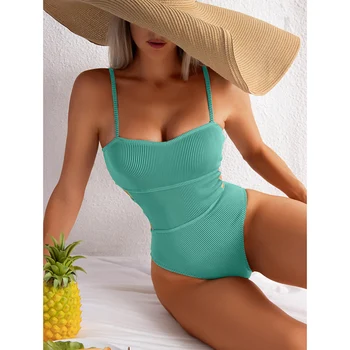 2022 נשים סקסיות חתיכה אחת בגד ים התחבושת נקבה בגדי ים ללא משענת Monokini לדחוף את חליפת שחייה Beachwear בגד ים