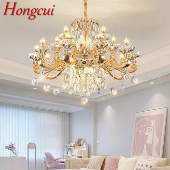 Hongcui האירופי נברשת קריסטל יוקרה LED מודרני נר וינטאג ' תליון מנורה לבית המגורים חדר אוכל חדר השינה