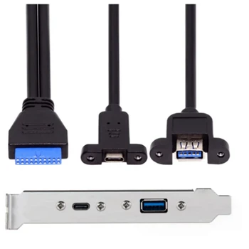 5Gbps האחורי USB 3.1 יציאת הרחבה 20Pin להקליד C-נקבה, 3.0 USB נקבה כבל נתונים עם לוח על מארז מחשב עמיד