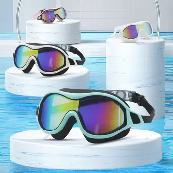 אופנה עמיד למים סיליקון מסגרת גדולה HD Electroplated עדשות שחייה, משקפי שחייה, משקפי מגן משקפי שחייה