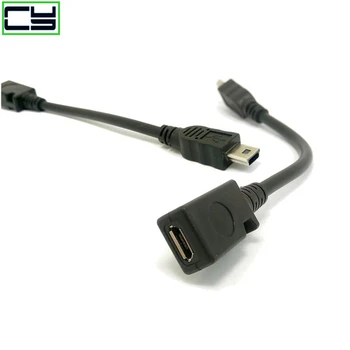Mini USB זכר ל-מיקרו USB B נקבה נתונים מטען כבל מתאם ממיר מטען כבל נתונים