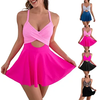 2024 טלאים Tankini בגדי ים בנות חושניות בגדי ים נשים גבוהה המותניים לדחוף את בגדי חצאית Beachwear