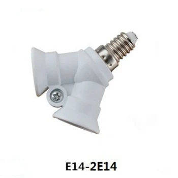 2 ב 1 מתכוונן E14 שקע בסיס הנורה Extender E14 כדי 2E14 אור מנורת הנורה מתאם מנורה מחזיק ממיר עבור נורת LED אור