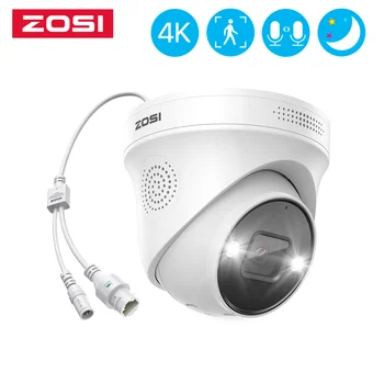 ZOSI 4K PoE מצלמת IP AI האנושי לזהות חיצונית מצלמת אבטחה H. 265+ HDR 8MP 100ft בלילה חזון IP66 מצלמת מעקב