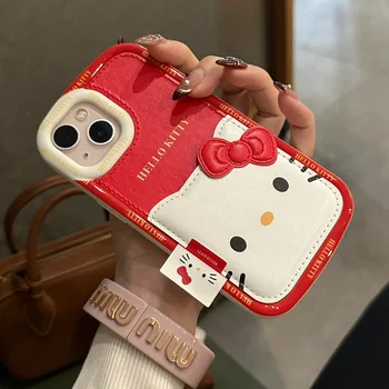 אנימה Sanrio במקרה כרטיס טלפון נייד תיק הלו קיטי אביזרים חמוד אנימה Iphone15Promax141312 אנטי-שוק הצעצועים עבור בנות מתנות