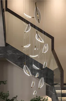 הנדסה מודרנית תלויה מנורת תקרה נברשת עבור הסלון הובילו מדרגות תליון אור התקרה אור בחדר האוכל הברק