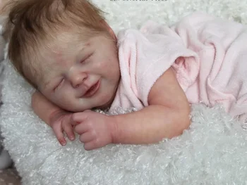 18inches מחדש ערכת אגנס חיוך התינוק הנולד DIY בובה קיט עם הגוף COA ביבי מחדש ערכת Bebê מחדש Куклы Реборн