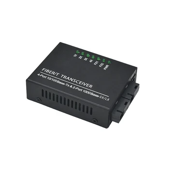 Ethernet סיבים מתג 4*100 מטר RJ45+2*1000Mbps SC מדיה אופטית ממיר מצב יחיד סיבים Media Converter