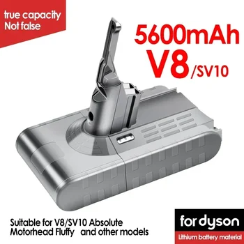 דייסון V8 V7 שואב סוללה SV10 5000mAh 21.6 V מלא/פלומתי/חיה ניקוי הסוללה 4.0 mAh החלפת סוללה Li-Ion