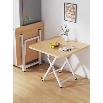 שולחן קטן מתקפל שולחן האוכל ביתיים פשוטים שולחן עגול השכרה חיצוני נייד דוכן אוכל מרובע