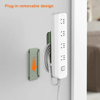 דביק Plug אחסון בעל התקנה קלה כבל מתפתל כלי לחדר בבית