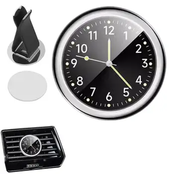 מיני שעון אוטומטי לוח המחוונים במכונית אוורור, שעון מיני נייד אנלוגי לוח המחוונים במכונית זמן קישוט רכבים מכוניות משאיות