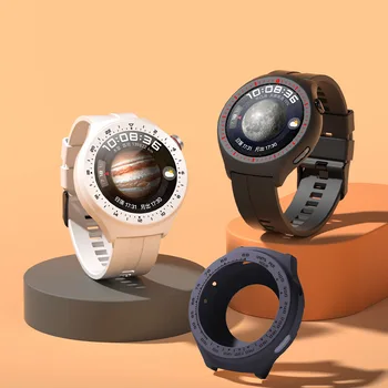 סיליקון רצועה רצועת שעון רך לוח הטבעת מסגרת מקרה מגן Shell עבור Huawei השעון 4 Pro פגוש כיסוי Watch4 להקה צמיד