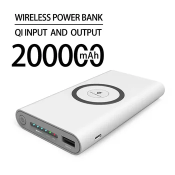200000mAh אלחוטית בנק כוח דו-כיווני טעינה מהירה Powerbank מטען נייד מסוג-c סוללה חיצונית עבור ה-iPhone