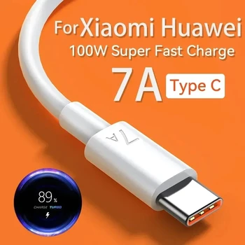 סופר מהיר 7א 100W סוג C USB כבל טעינה עבור Huawei Mate 60 50 נובה 10 Xiaomi כבוד Redmi אנדרואיד box Type-C מטען USB
