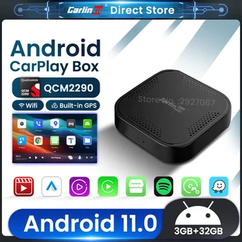 CarlinKit CarPlay Ai Box Android 11 הטלוויזיה Box עבור נטפליקס אלחוטית CarPlay אנדרואיד אוטומטי מולטימדיה לרכב תיבת חכמים QCM2290 5G Wifi