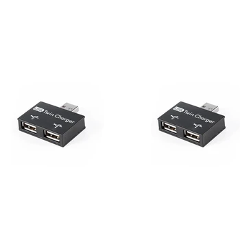 2X USB 2.0 זכר תאום נקבה מטען כפול 2 יציאת USB Dc 5V טעינה מפצל Hub מתאם ממיר מחבר