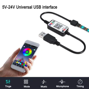 RGB LED רצועת אור בקר Bluetooth יישום שליטה מרחוק המנורה צבע USB אלחוטי 5-24V בית חכם טלפון נייד לשלוט באורות