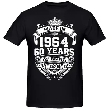 גברים, נשים, יום הולדת יום נישואין מצחיק החולצות ב-1964 60 60 שנים בציר כותנה חולצה מתנה שרוול קצר טי מקסימום