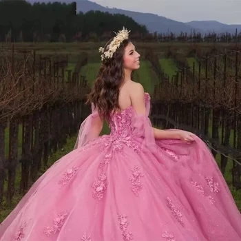 Angelsbridep מקסים שמלת נשף שמלת קינסאנךרה אפליקציה חרוזים מתוק 16 ילדה ההולדת שמלות ערב Vestidos דה-15 שנים