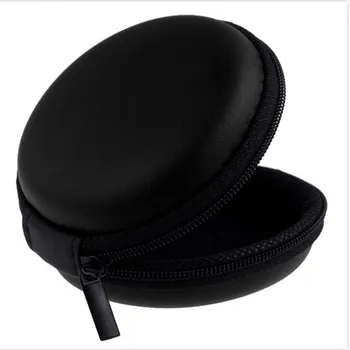 שחור רוכסן עמיד למים שולחן בעל קליפ אחסון אווה אוזניות חוט קופסה(ללא אוזניות) נתוני קו כבלים תיבת 8 x 3.2 ס 