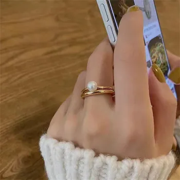 DIY פרל אביזרים S925 כסף סטרלינג הטבעת קבוצה ריקה K זהב אופנה מהדורה טבעת כסף עם סט 6-8 מ 