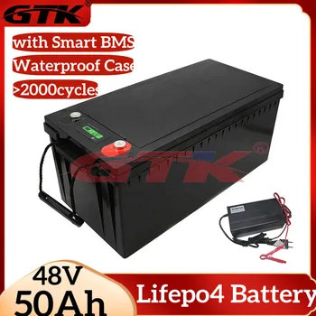 GTK עמיד למים 48V 50Ah LiFepo4 סוללת ליתיום עם Bluetooth BMS 16 על 2000W 4800W Trolling מנוע RV חשמלי מנוע חיצוני