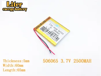 ליטר אנרגיה סוללה 3.7 V 2500mAh 506065 plug ליתיום פולימר סוללה נטענת עבור MP3 MP4 MP5 סוללת ליתיום פולימר