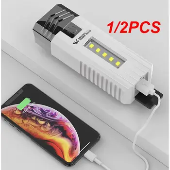 1/2PCS LED Mini 2 1Tactical פנס בנק כוח חיצוני רכיבה תאורה נטענת USB פנס קמפינג אוהל דיג
