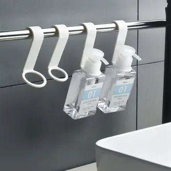 8Pcs פלסטיק ג 'ל מקלחת תליית מדף האמבטיה אחסון תלוי בקבוק לבן קולב הוק סבון מתקן בקבוק וו ג' ל מקלחת