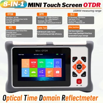 100KM Pro mini OTDR Reflectometer על GPON EPON לחיות-שירות בדיקות מסך מגע סיבים אופטיים OTDR VFL שמחלקת חקירת תקריות ירי OPM אירוע המפה