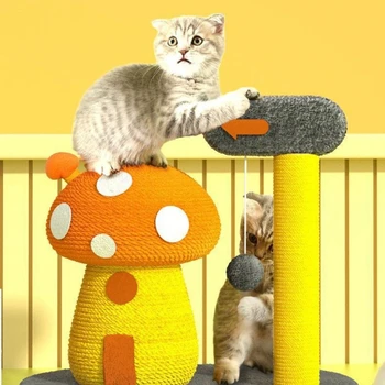 החתול טופר לוח זה לא לשפוך פסולת עמיד פטריות סיסל הכדור אנכי החתול טופר עמוד חתול שחיקה הצבת עמוד צעצוע