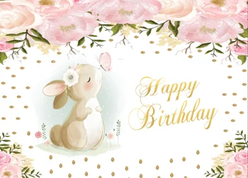 7X5FT ארנב קטן בייבי ארנב פסחא שמח גזר יום הולדת שמח ורוד תמונה מותאמת אישית רקע רקע ויניל 220cm X 150cm