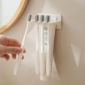 מברשת שיניים משחת שיניים מחזיק לא תרגיל מחזיק מברשת שיניים מודרנית רב-תפקודית על הקיר מחזיק מברשת שיניים עם הטלפון אחסון