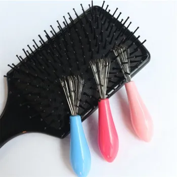 חדש מיני מברשת שיער מסרק לניקוי מוטבע כלי פלסטיק ניקוי מסיר להתמודד עם סבך מברשת שיער טיפוח שיער תסרוקות, סטיילינג כלים