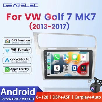 עבור פולקסווגן פולקסווגן גולף 7 MK7 GTI 2014-2017 רדיו במכונית Carplay HD מולטימדיה אנדרואיד 12 אוטומטי GPS Qualcomm סטריאו נגן וידאו 2din